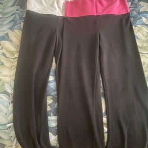 Victoria Secret Women’s Black and Pink Leggings